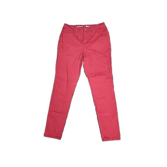 Style & Co Jeans Burgundy Curvy-Fit Skinny Stretch Mid-rise Women's 8 - Picture 1 of 8